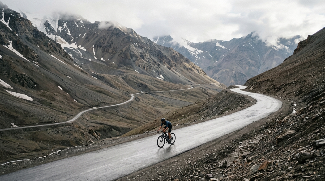Cycling climbs in Tajikistan