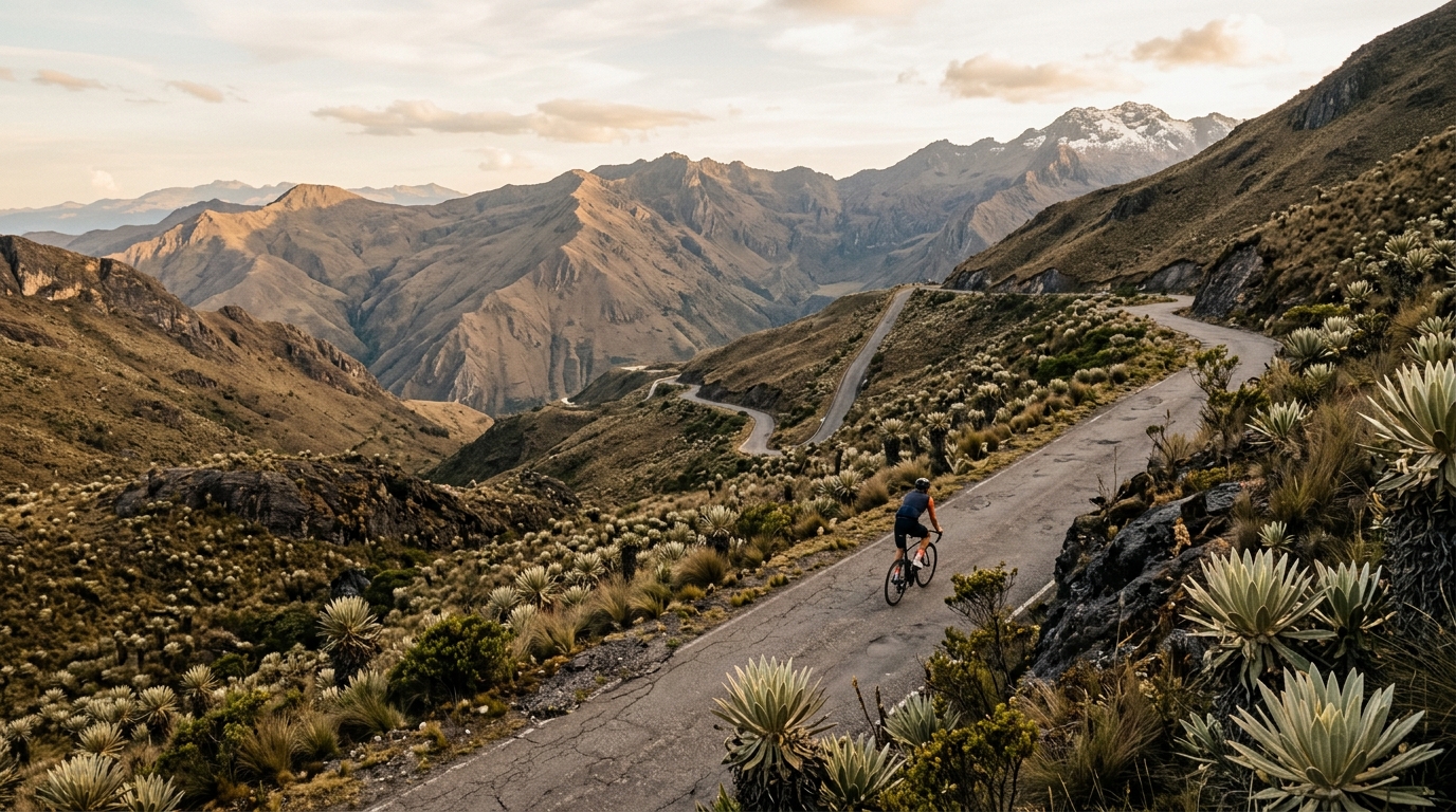 Cycling climbs in Venezuela