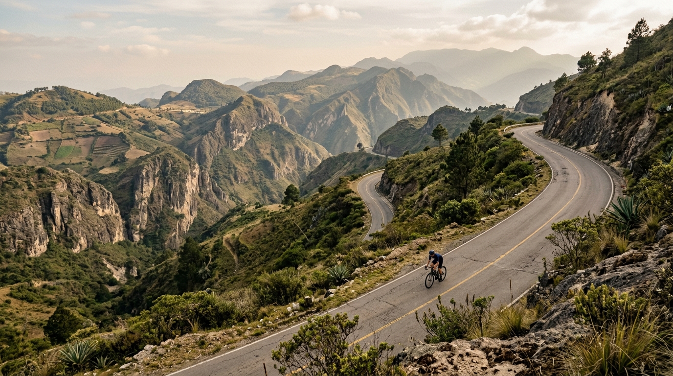 Cycling climbs in Guatemala
