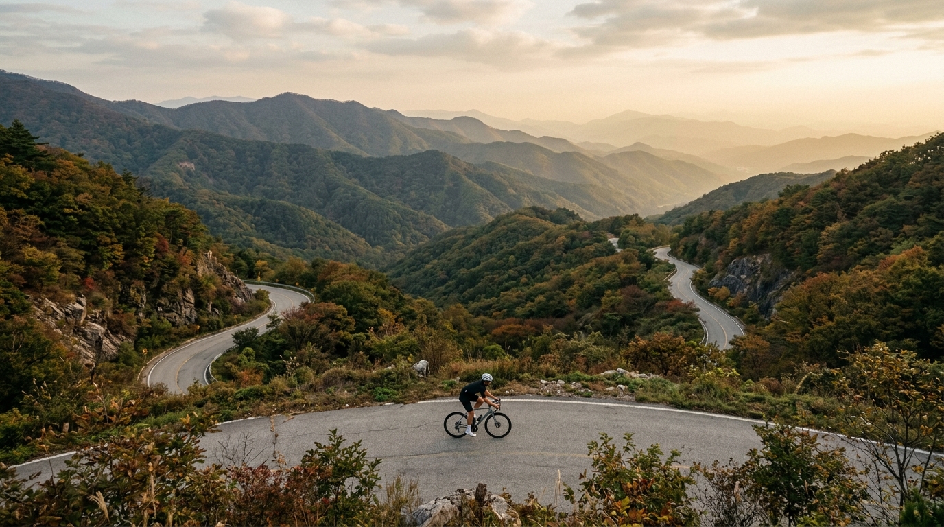 Cycling climbs in South Korea