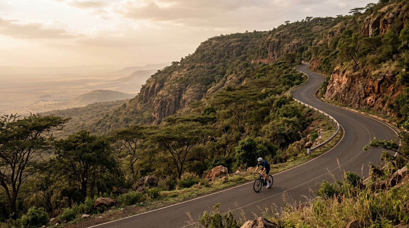 Cycling climbs in Kenya
