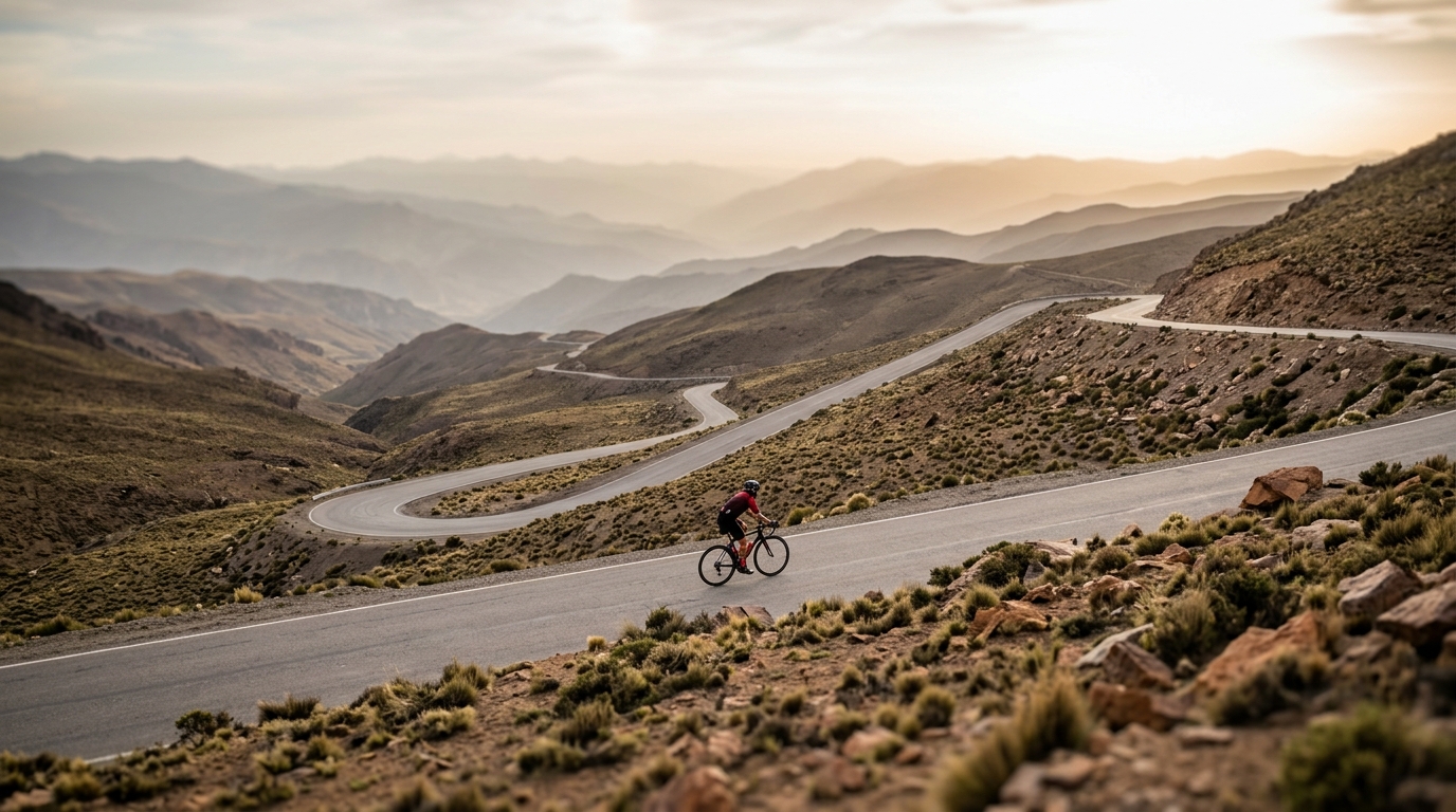 Cycling climbs in Bolivia