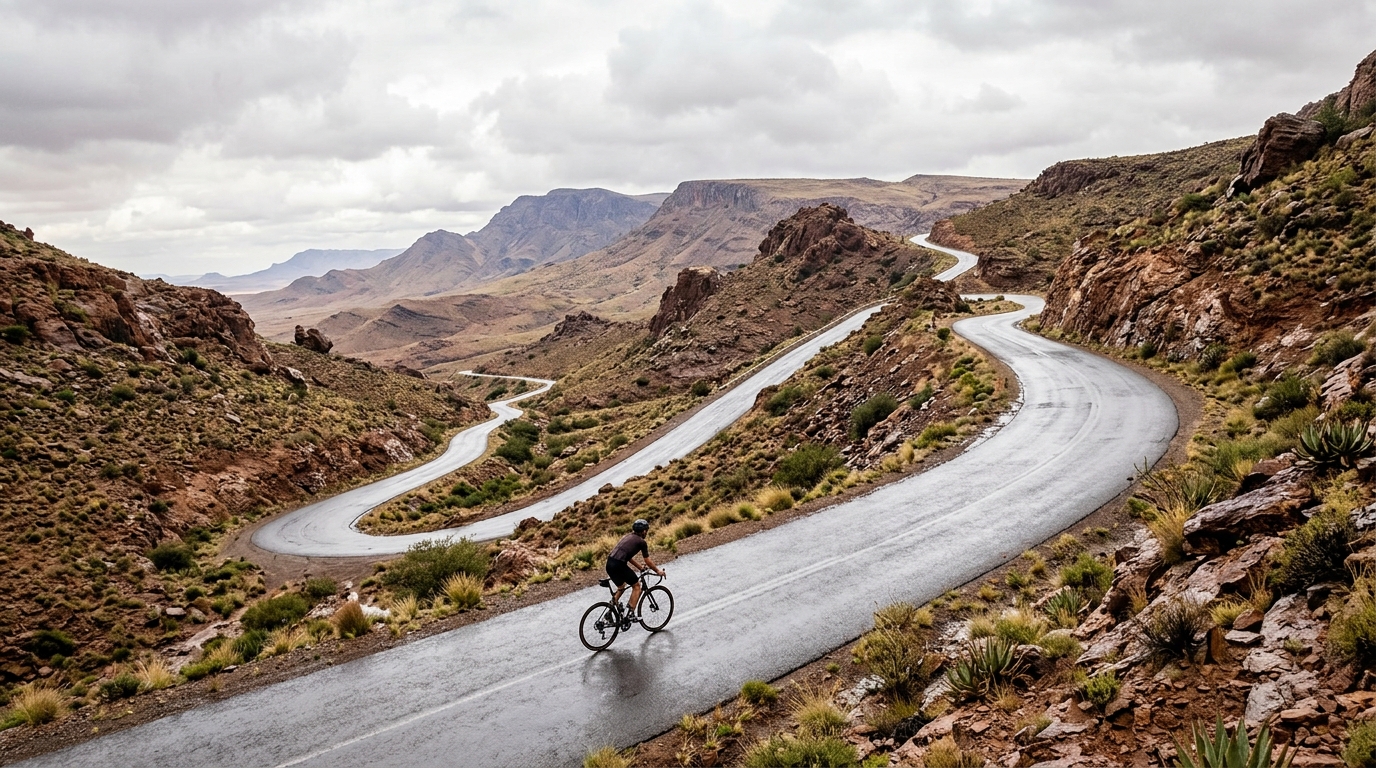 Cycling climbs in Namibia