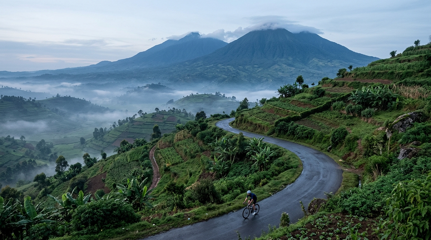 Cycling climbs in Rwanda
