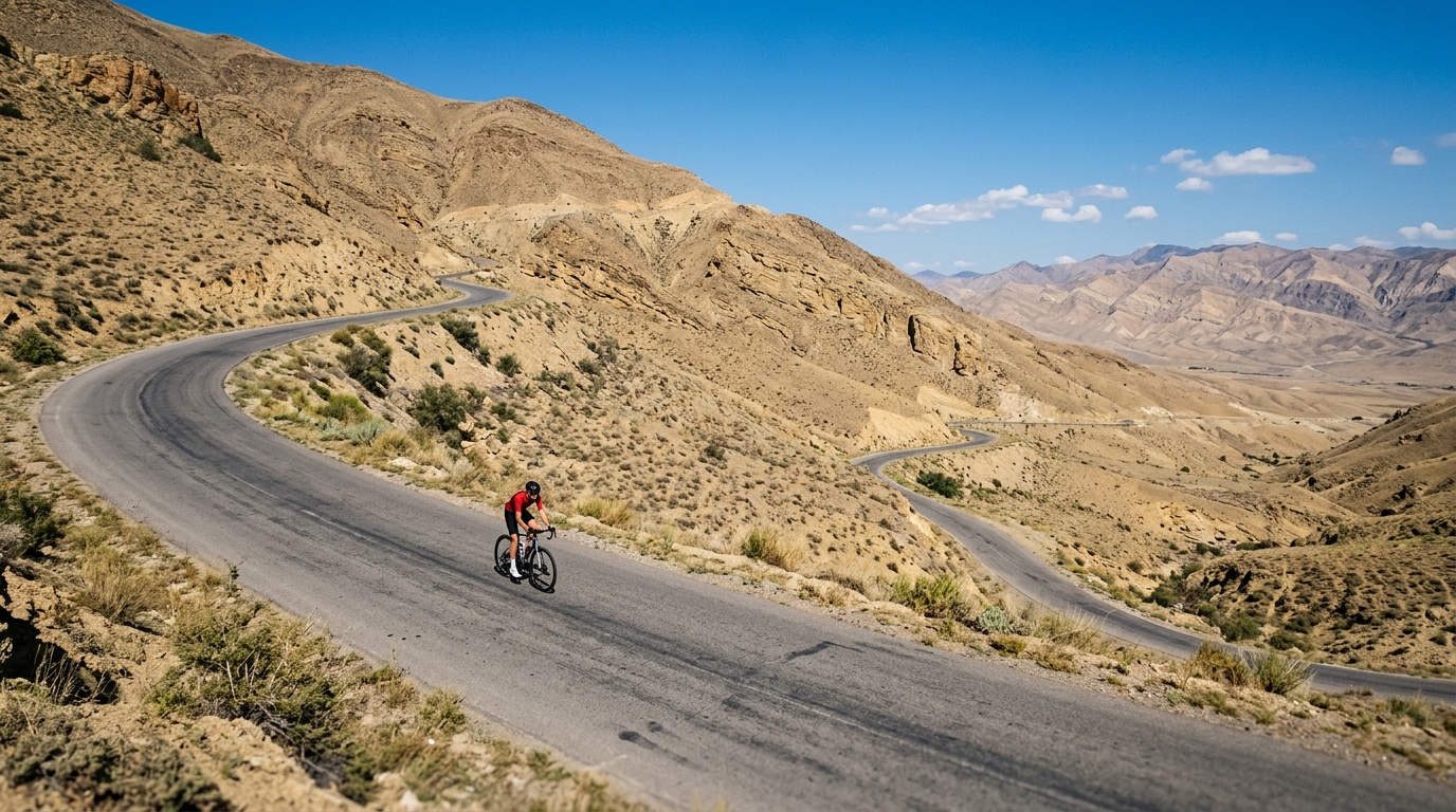 Cycling climbs in Kazakhstan